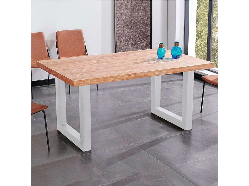 Mesa de comedor Loft fija roble Nordish/blanco 100x160x75 cm Adec
