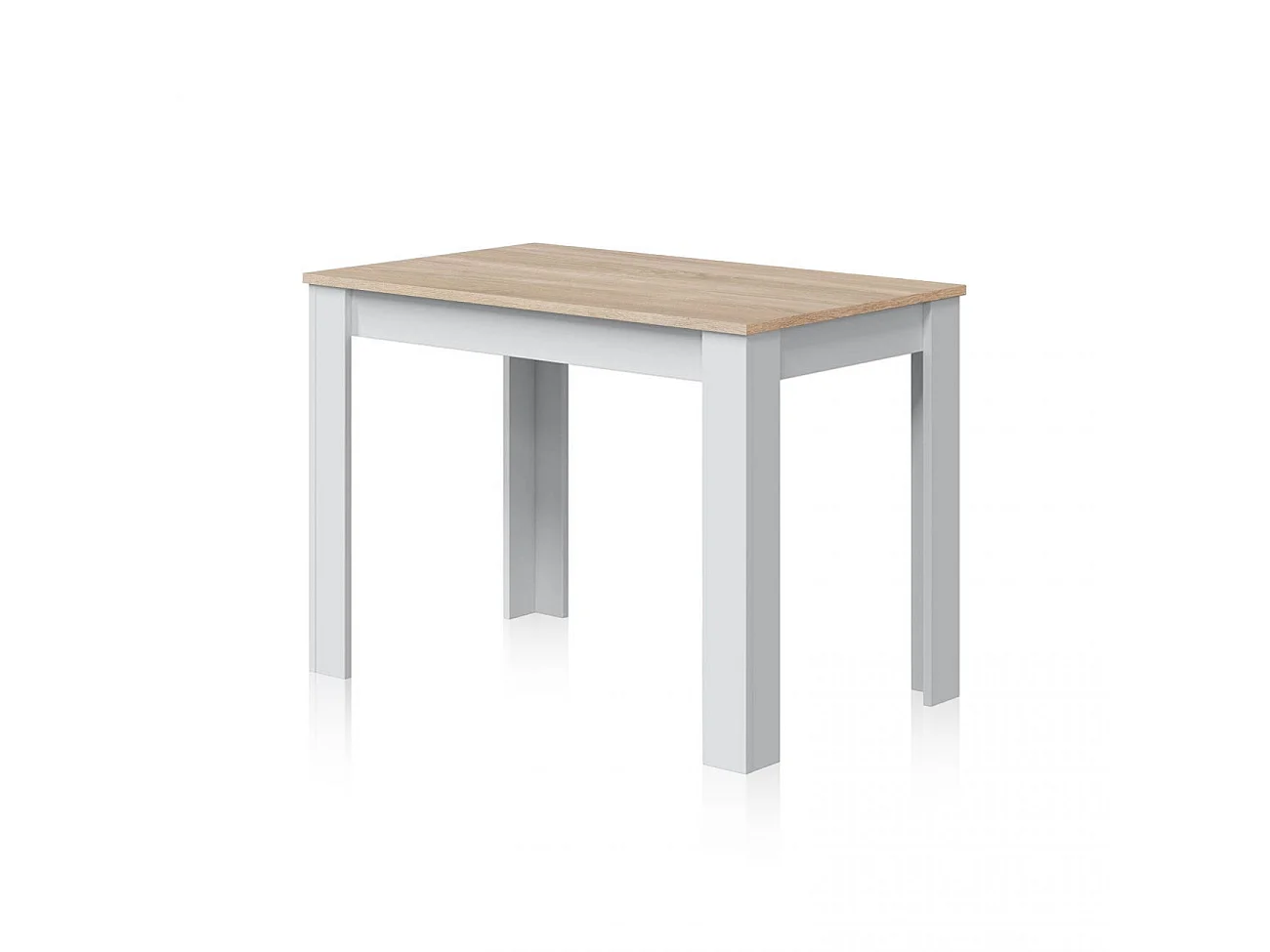 Mesa de comedor Cloe Blanco Artik (Blanco Mate) - Roble Canadian