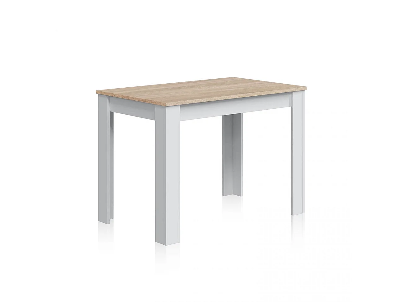 Mesa de comedor Cloe Blanco Artik (Blanco Mate) - Roble Canadian