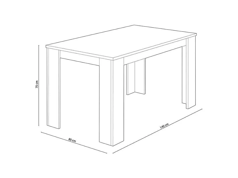 Mesa de comedor Berta fija blanco 75x140x80 cm