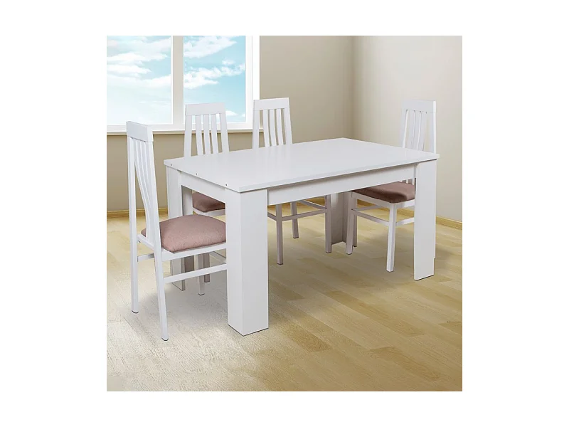 Mesa de comedor Berta fija blanco 75x140x80 cm