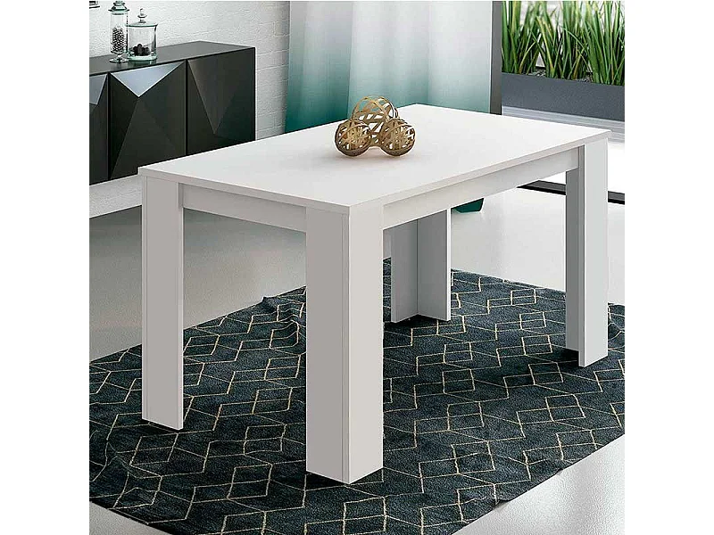 Mesa de comedor Berta fija blanco 75x140x80 cm