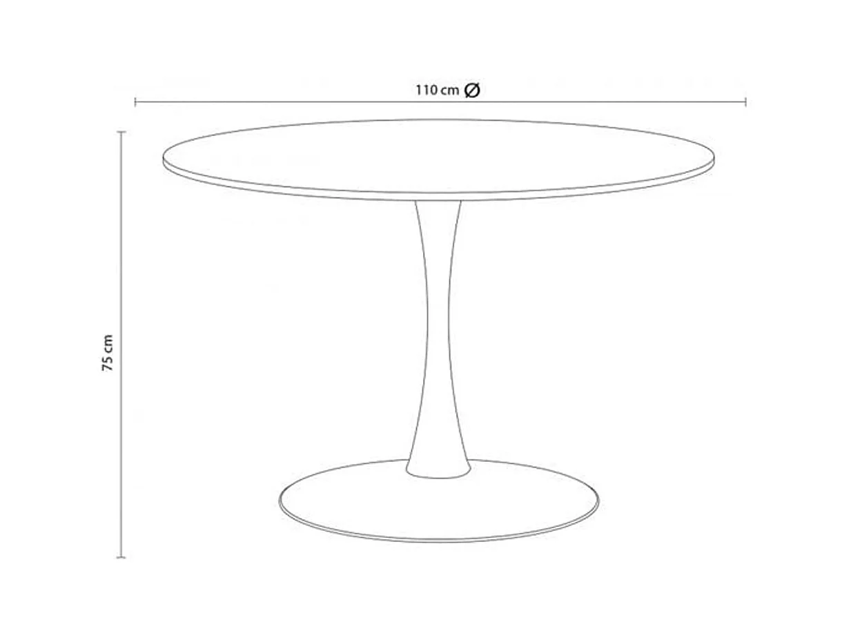 Mesa comedor redonda Gina blanco 110x110x75 cm Adec