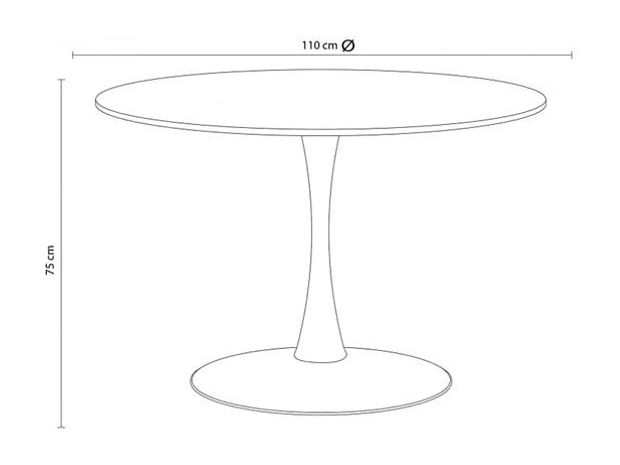 Mesa comedor redonda Gina blanco 110x110x75 cm Adec