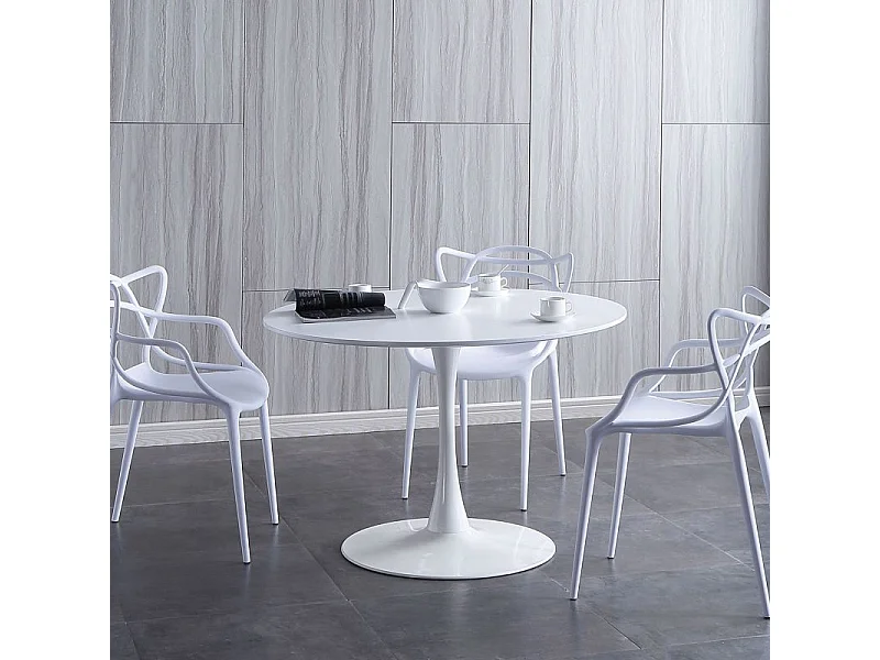 Mesa comedor redonda Gina blanco 110x110x75 cm Adec