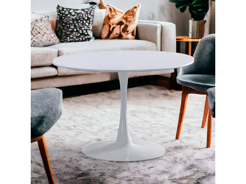 Mesa comedor redonda Gina blanco 110x110x75 cm Adec