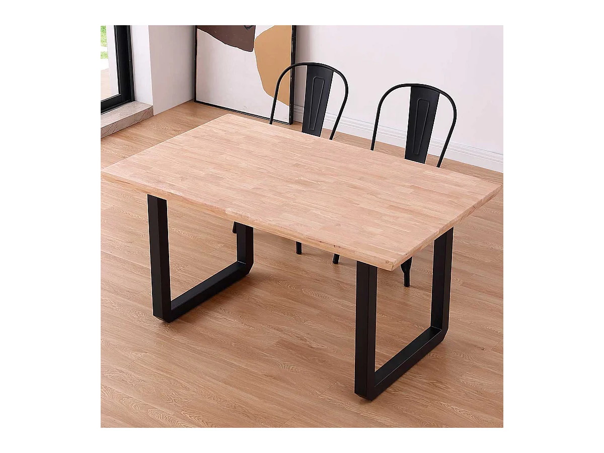 Mesa de comedor Roma diseño nórdico roble Nordish/negro 77x150x90 cm Adec