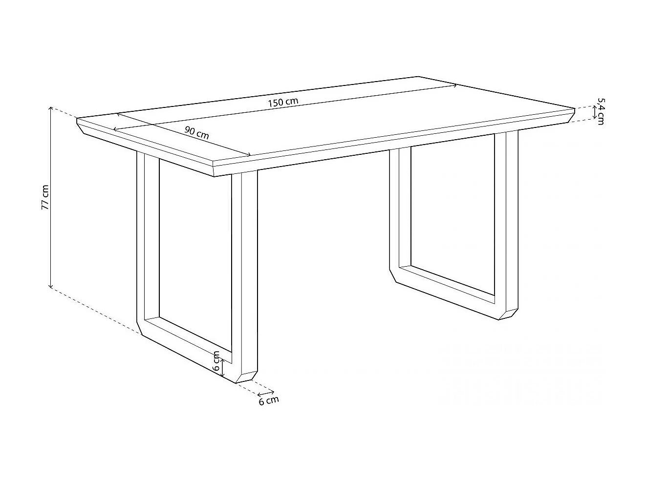 Mesa de jantar Roma Negro - Roble