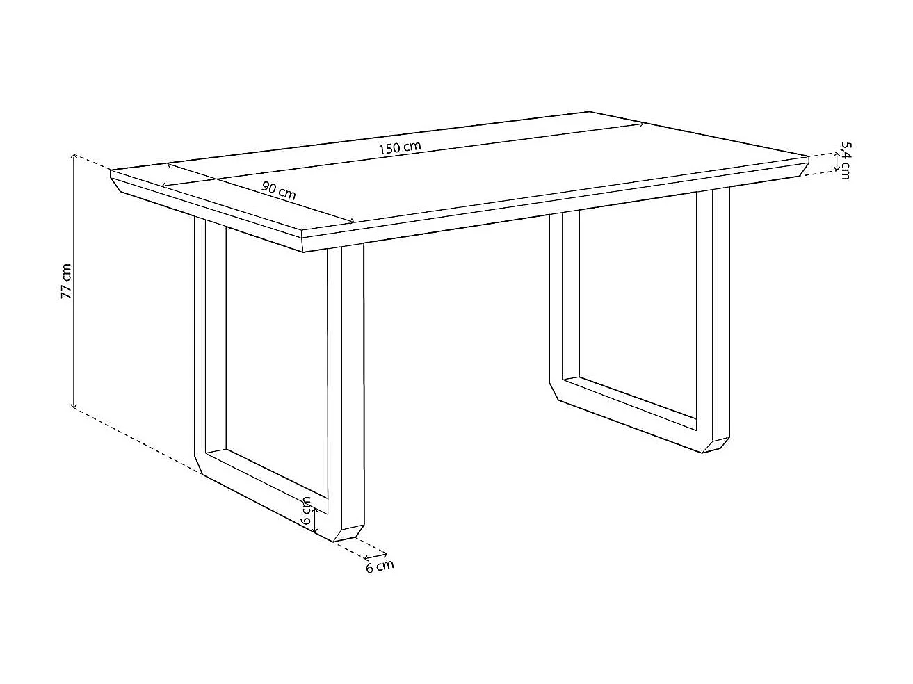 Mesa de jantar Roma Roble Honey - Negro