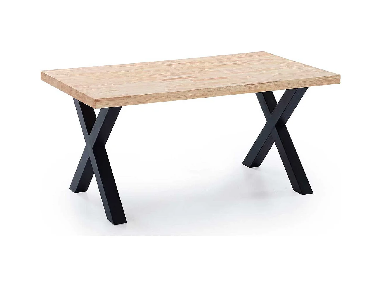 Mesa de comedor X-Loft rectangular diseño nórdico roble Nordish/negro 76x160x90 cm Adec