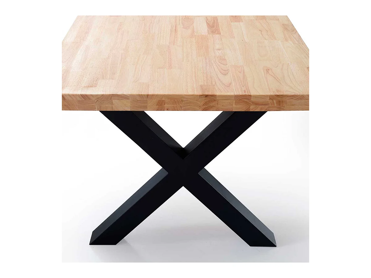 Mesa de comedor X-Loft rectangular diseño nórdico roble Nordish/negro 76x160x90 cm Adec