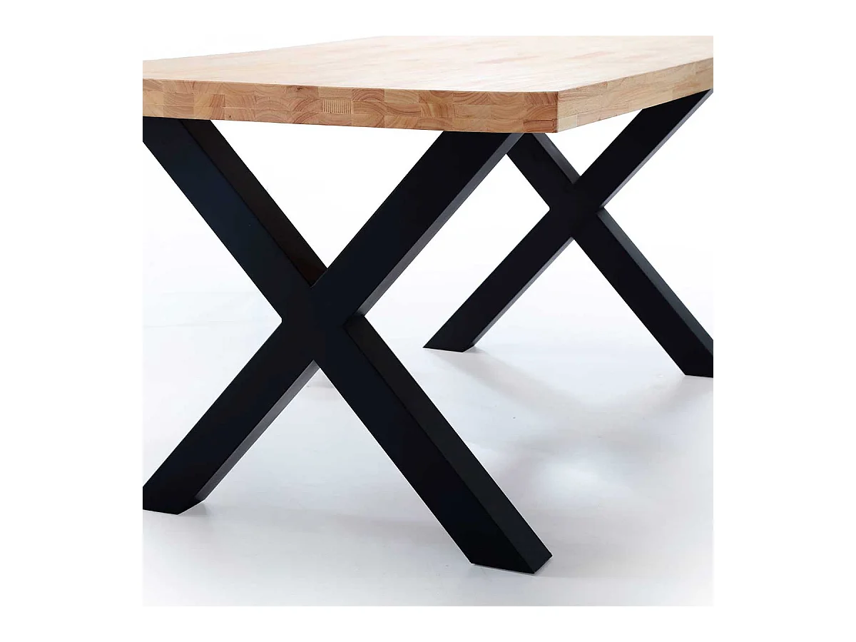 Mesa de comedor X-Loft rectangular diseño nórdico roble Nordish/negro 76x160x90 cm Adec