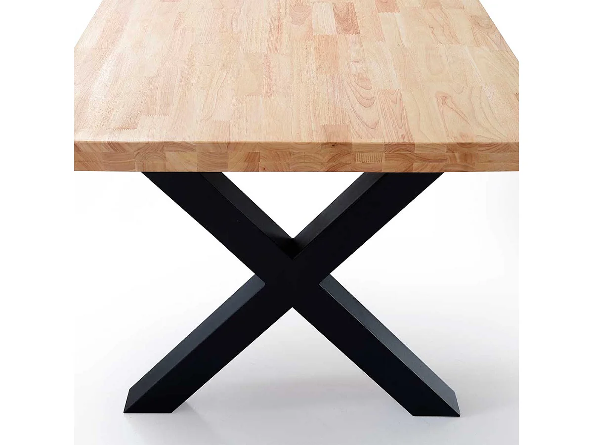 Mesa de comedor X-Loft rectangular diseño nórdico roble Nordish/negro 76x160x90 cm Adec