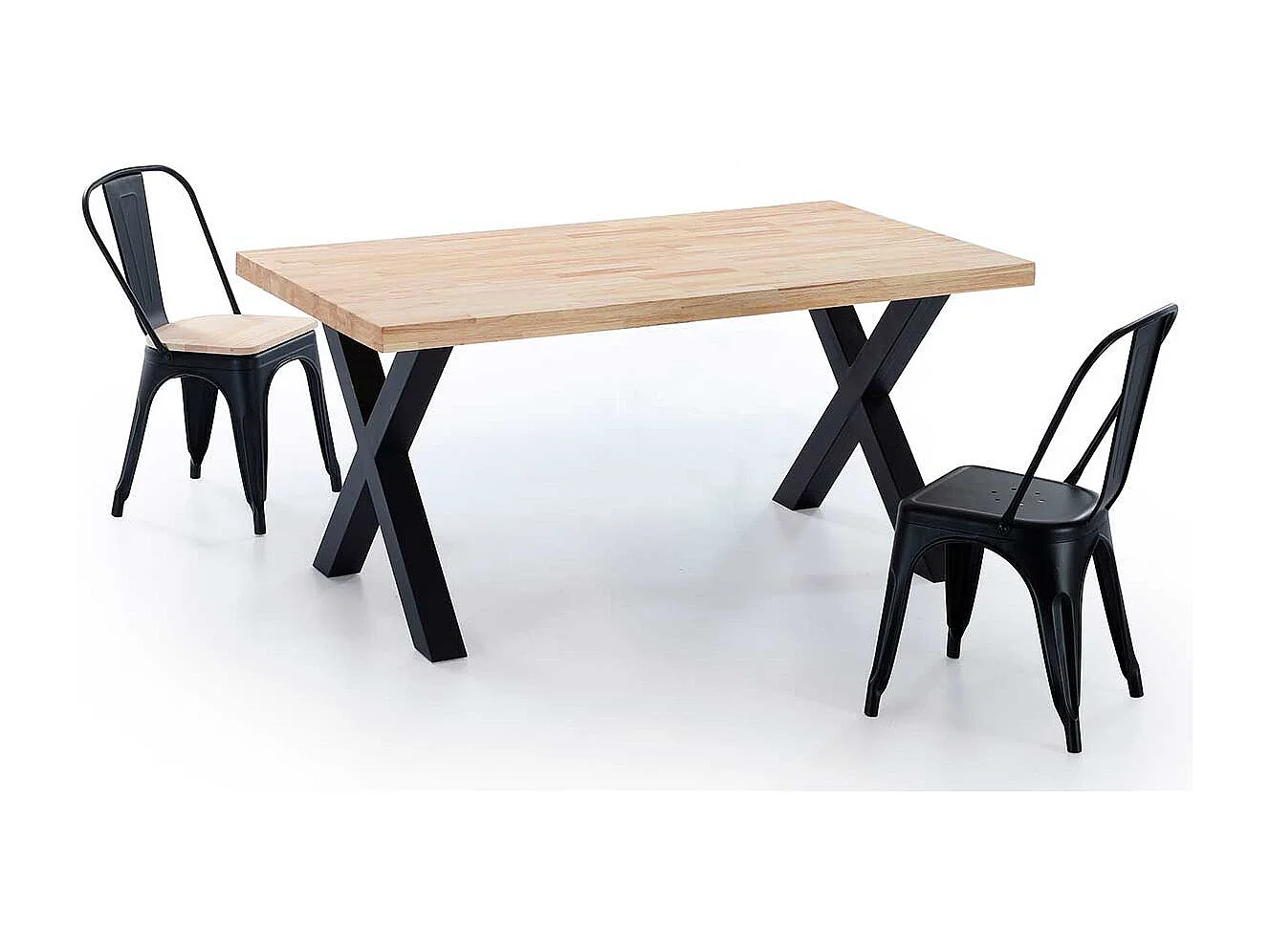 Mesa de jantar X-Loft 160 Carvalho selvagem - Preto