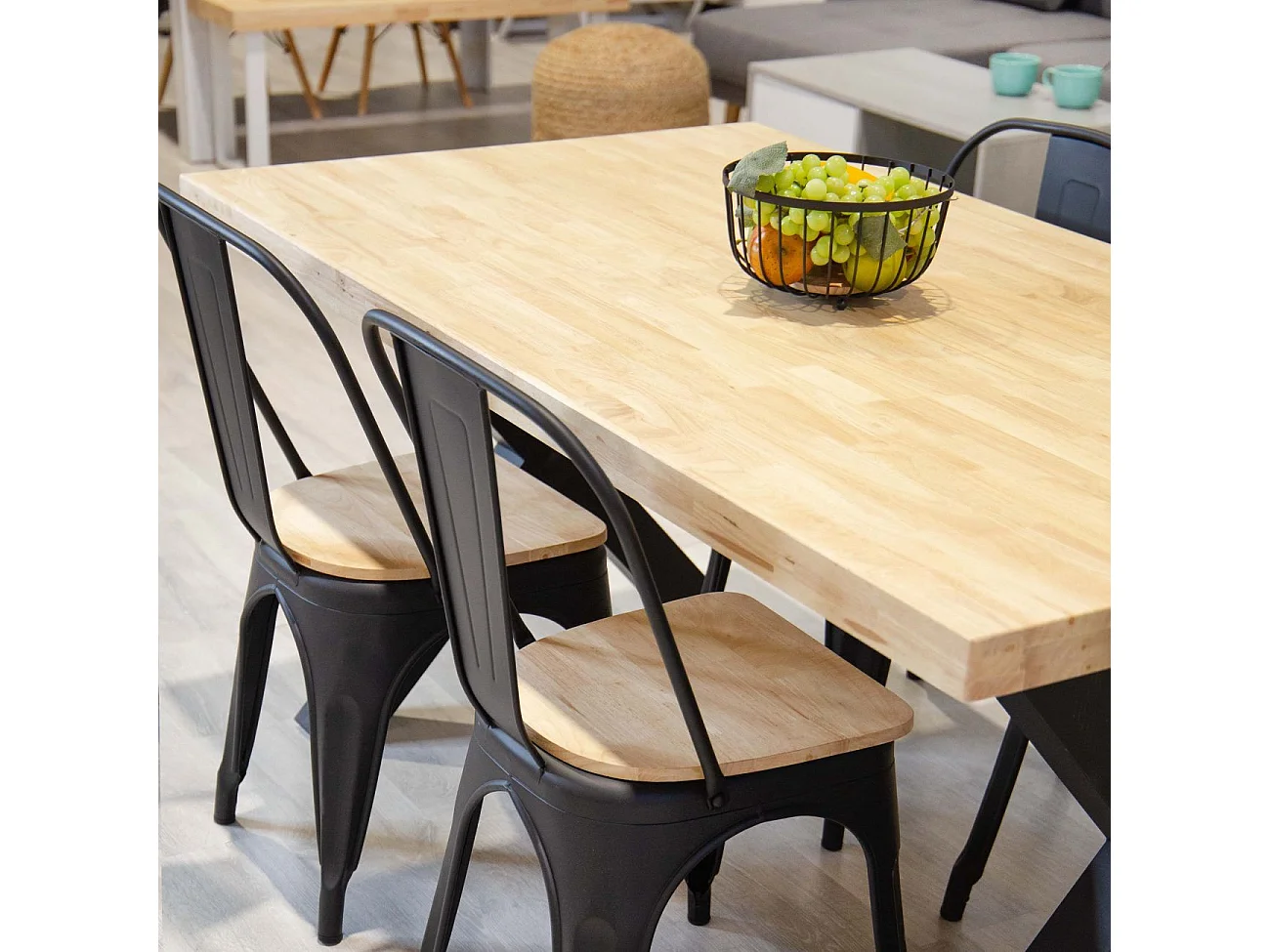 Mesa de jantar X-Loft 160 Carvalho selvagem - Preto