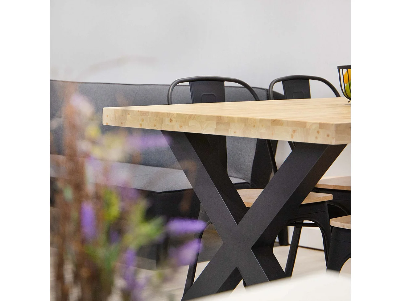 Mesa de jantar X-Loft 160 Carvalho selvagem - Preto