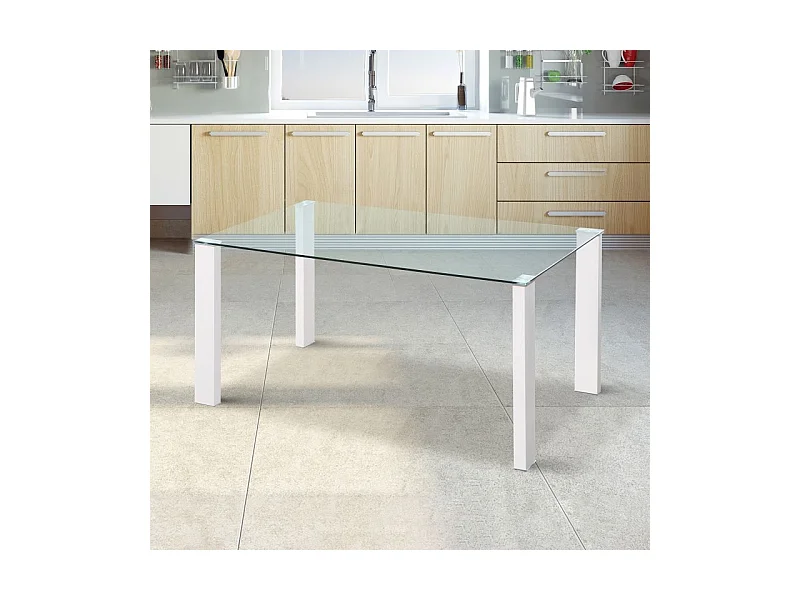 Mesa de comedor Valya Cristal - Blanco