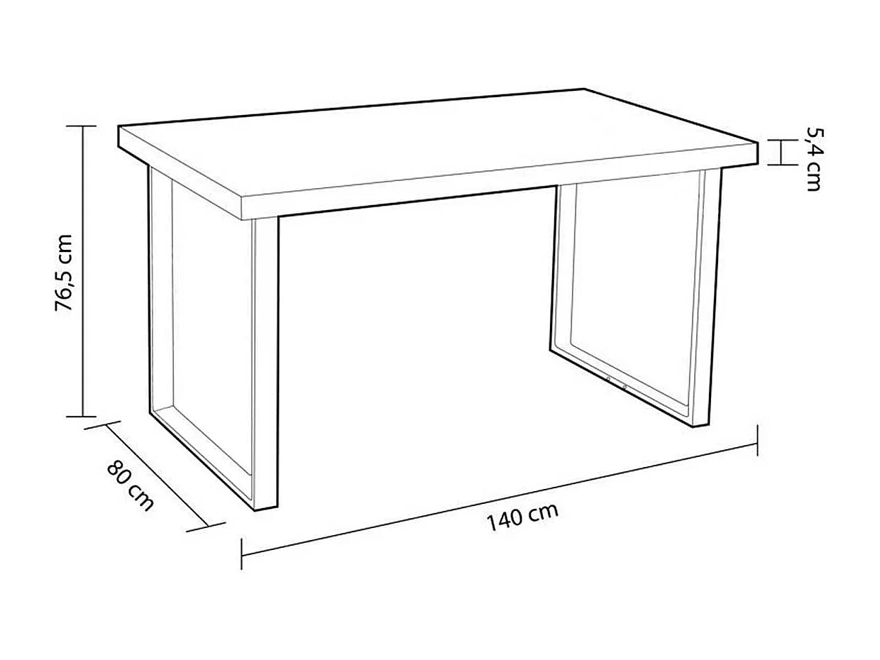 Mesa de jantar Natural Roble salvaje - Negro