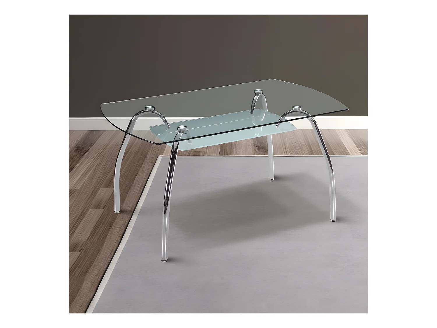 Mesa de comedor Ove Cristal - Cromo