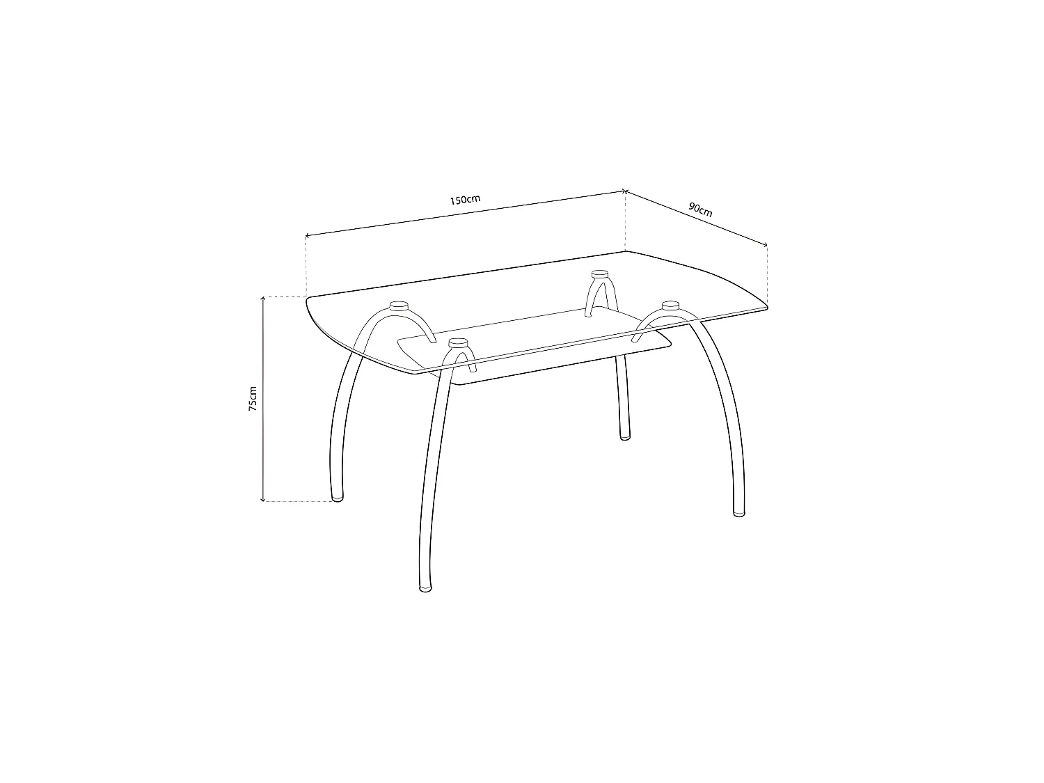 Mesa de comedor Ove Cristal - Cromo