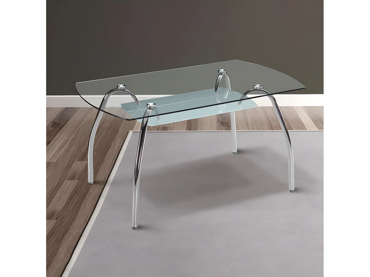Mesa de comedor Ove Cristal - Cromo