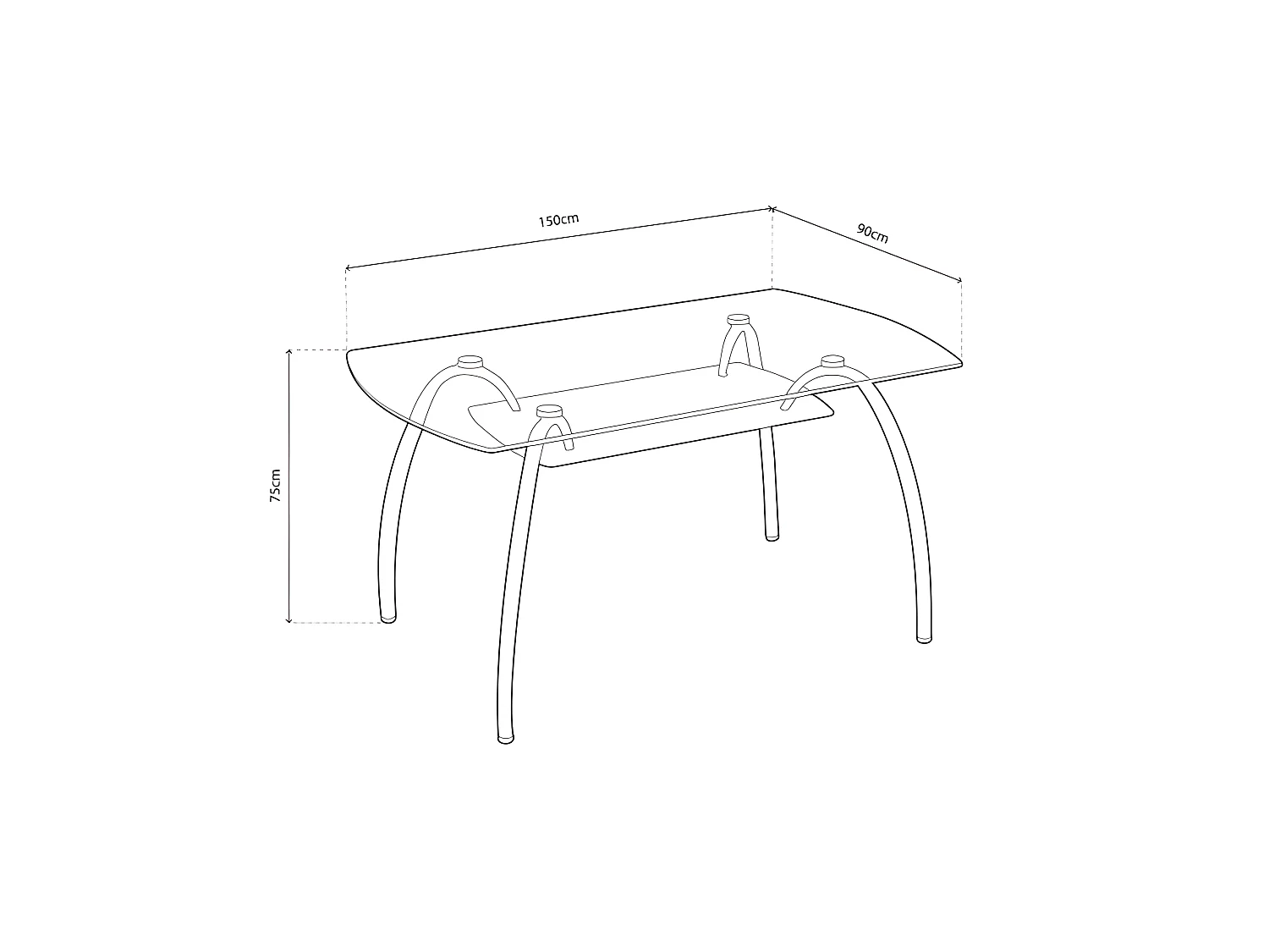Mesa de comedor Ove Cristal - Cromo