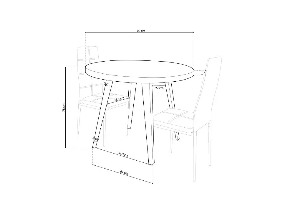 Mesa de comedor Berg diseño fijo roble nordish/blanco Ø100x76 cm Adec