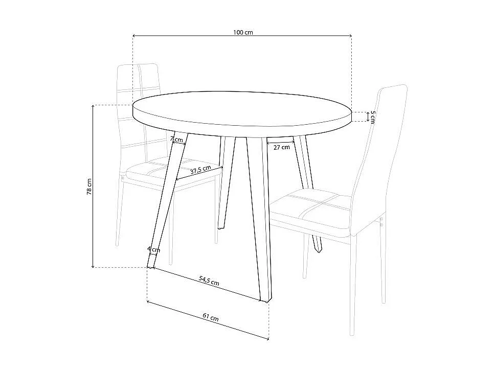 Mesa de comedor Berg diseño fijo roble nordish/blanco Ø100x76 cm Adec