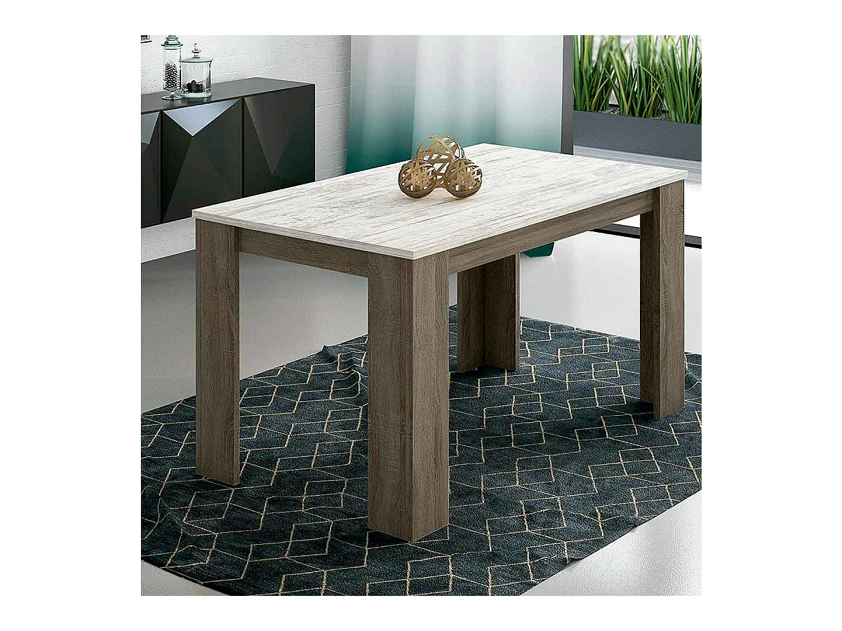 Mesa de comedor Berta fija cañón/trufa 75x140x80 cm