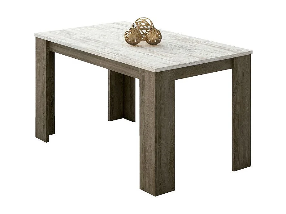 Mesa de comedor Berta fija cañón/trufa 75x140x80 cm