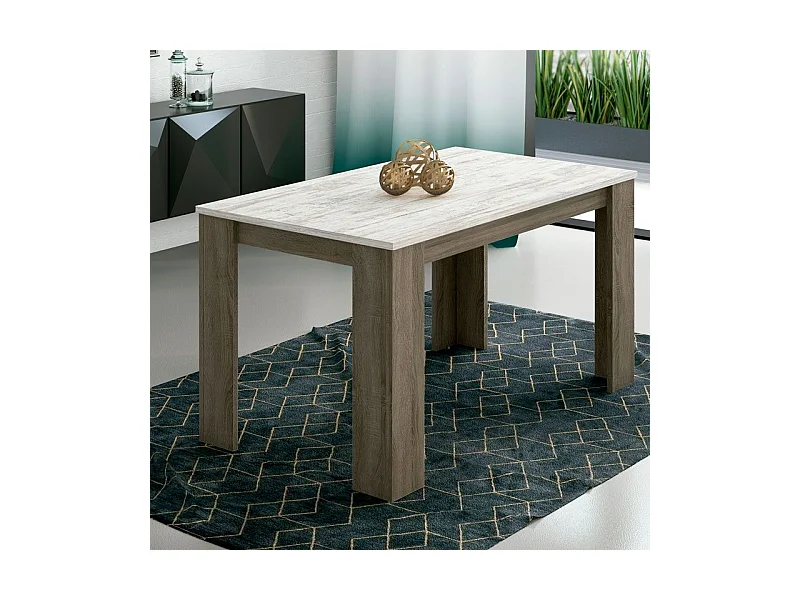 Mesa de comedor Berta fija cañón/trufa 75x140x80 cm