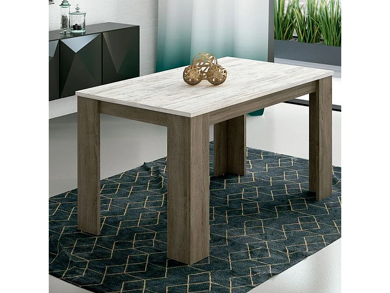 Mesa de comedor Berta fija cañón/trufa 75x140x80 cm