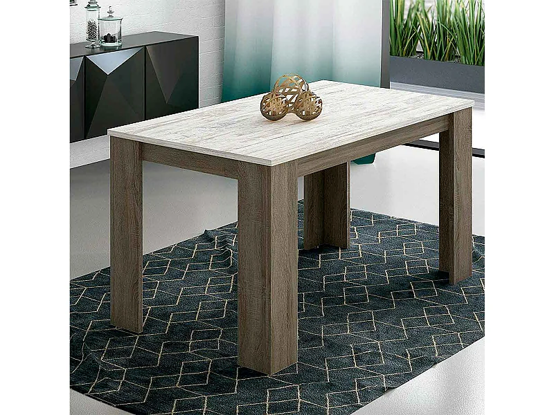 Mesa de comedor Berta fija cañón/trufa 75x140x80 cm