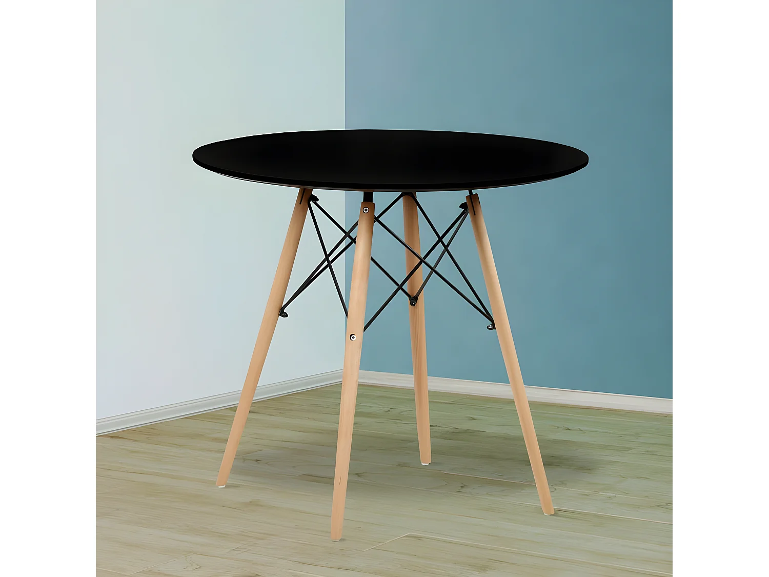 Mesa de comedor redonda Tower Negro