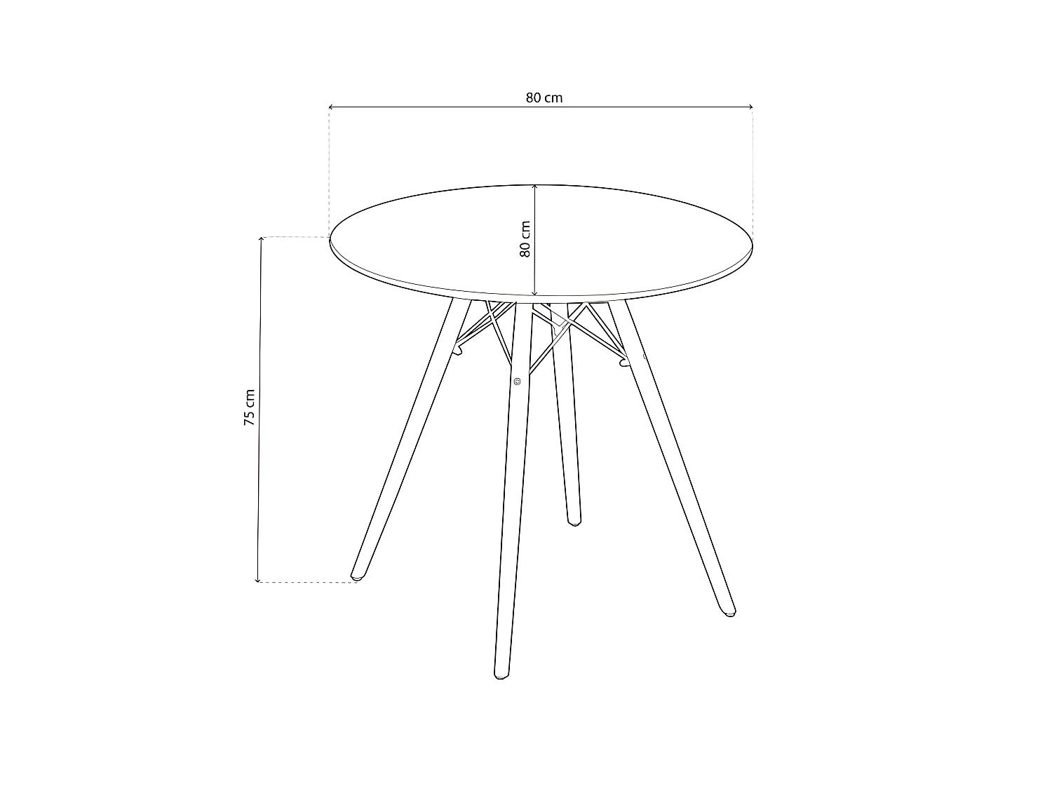 Mesa de comedor redonda Tower Negro