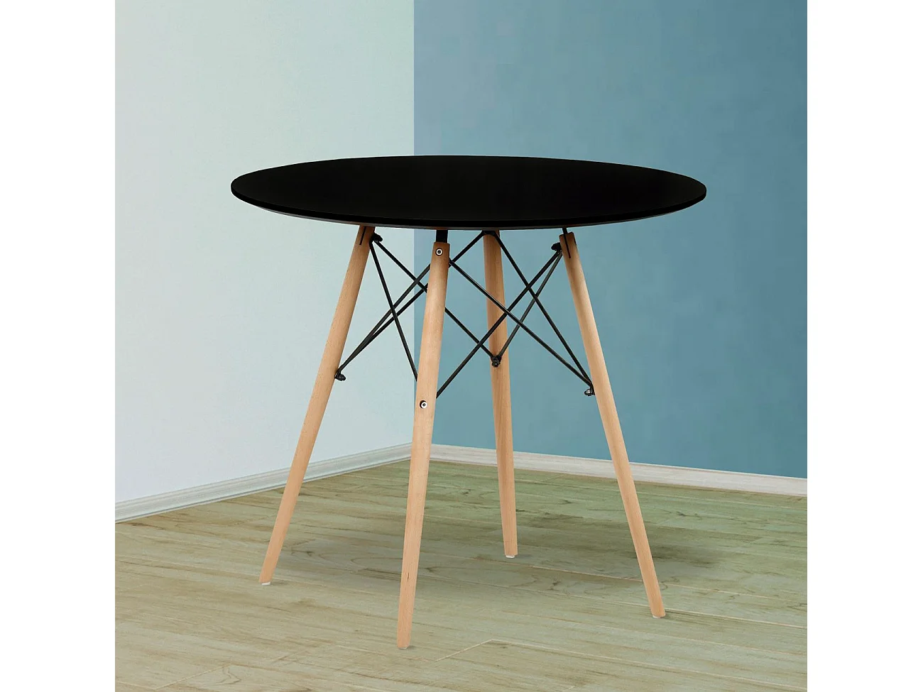 Mesa de comedor redonda Tower Negro