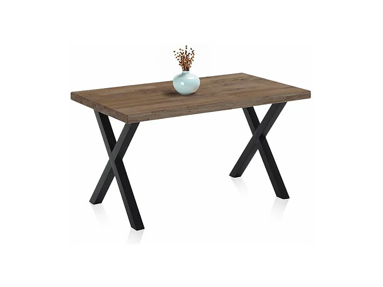 Mesa comedor fija X-Loft roble American/negro 76x80x140 cm Adec