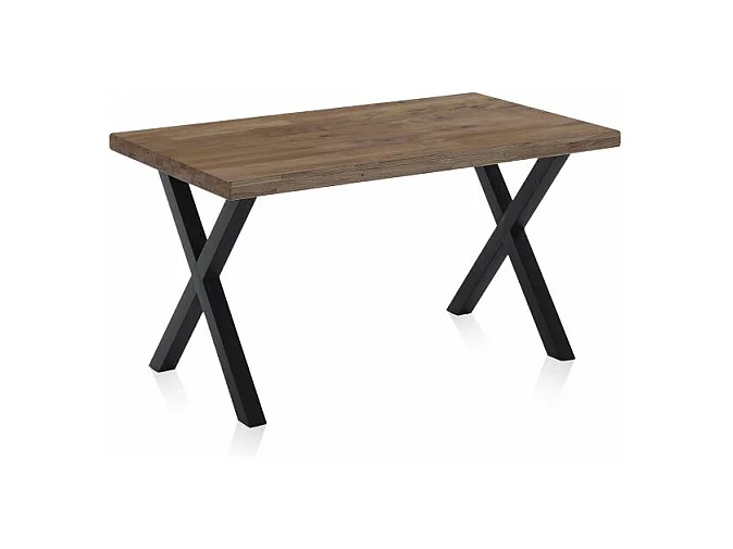 Mesa comedor fija X-Loft roble American/negro 76x80x140 cm Adec
