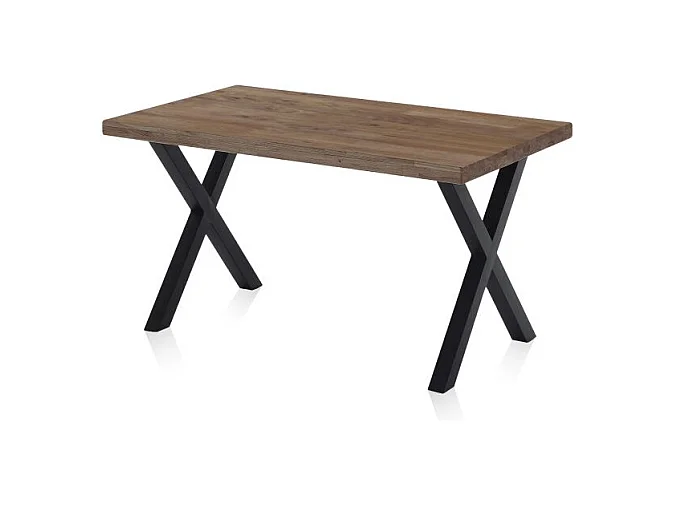 Mesa comedor fija X-Loft roble American/negro 76x80x140 cm Adec