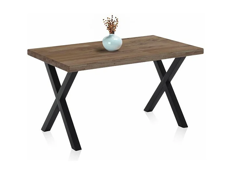 Mesa comedor fija X-Loft roble American/negro 76x80x140 cm Adec