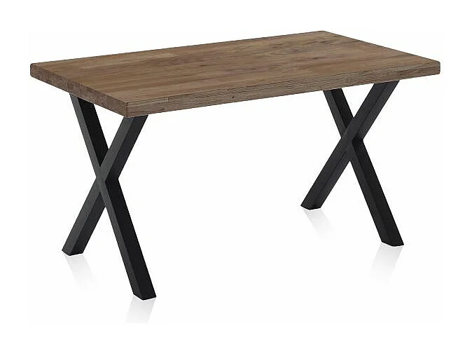 Mesa comedor fija X-Loft roble American/negro 76x80x140 cm Adec