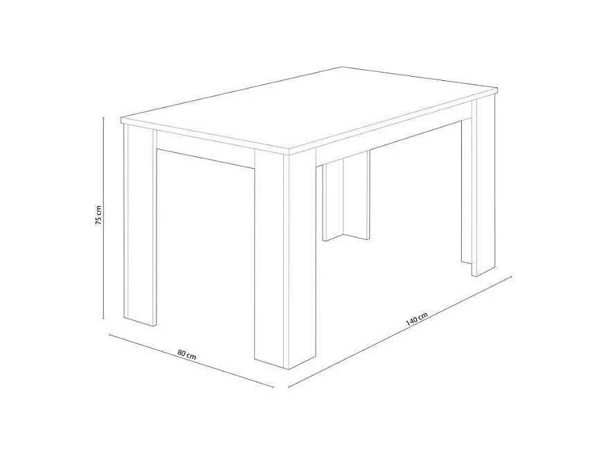 Mesa de comedor Berta fija cambria 75x140x80 cm