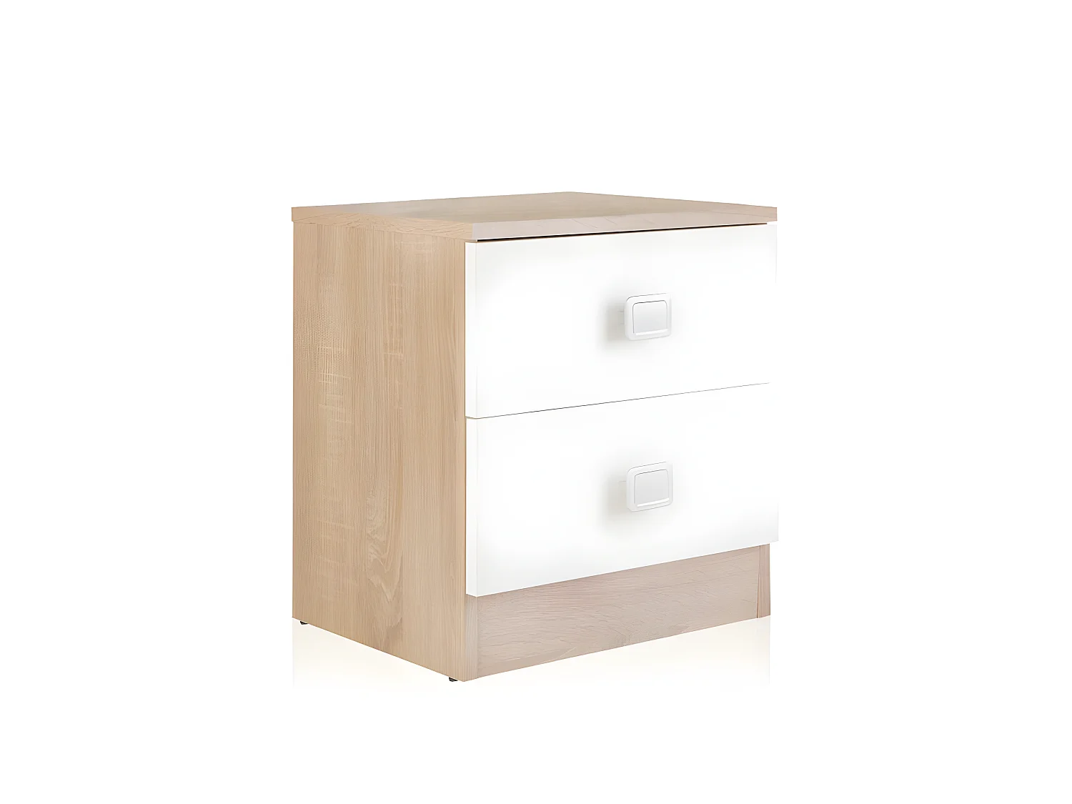 Mesita de noche Kamik Roble Nordico - Blanco