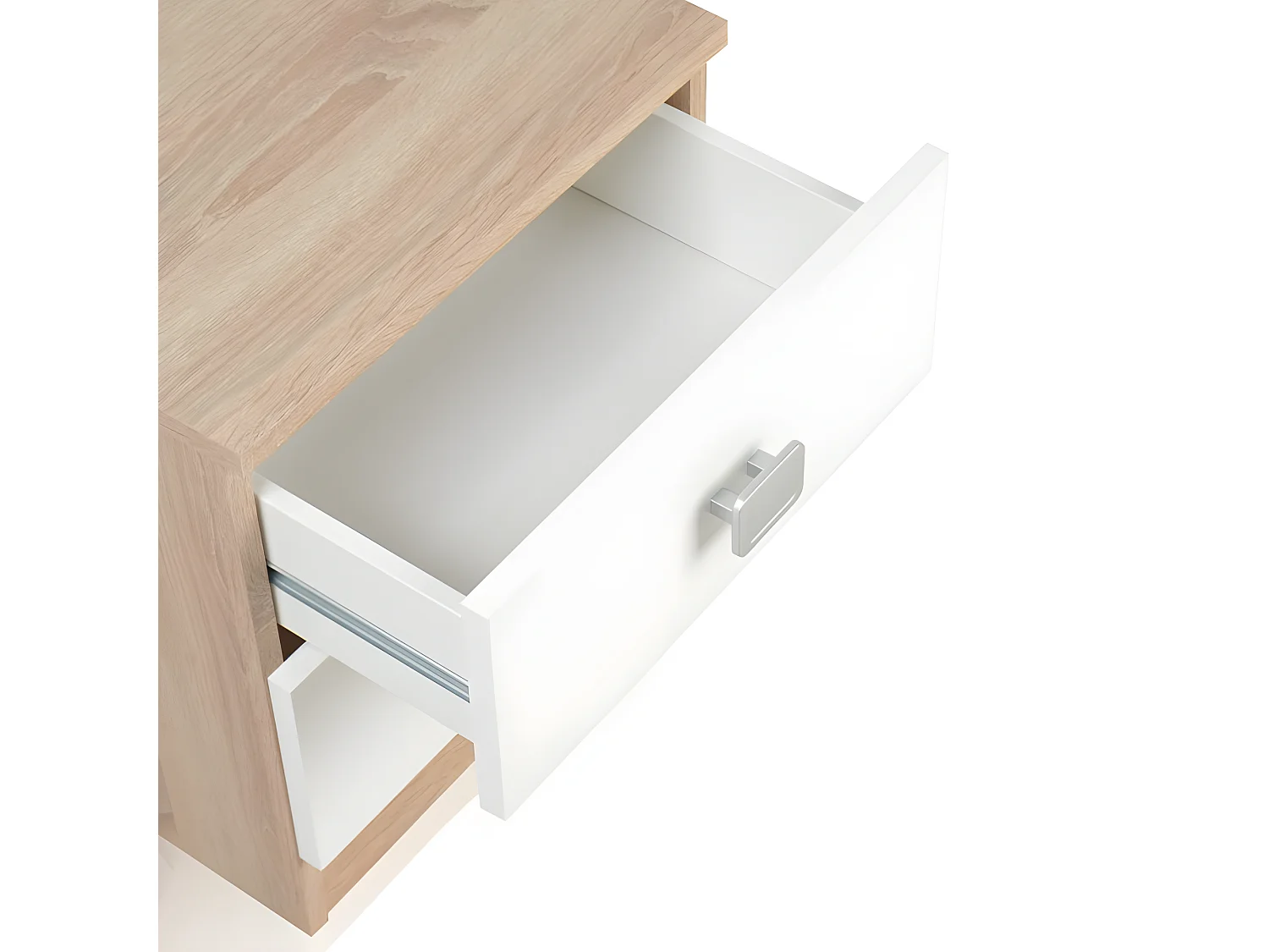 Mesita de noche Kamik Roble Nordico - Blanco