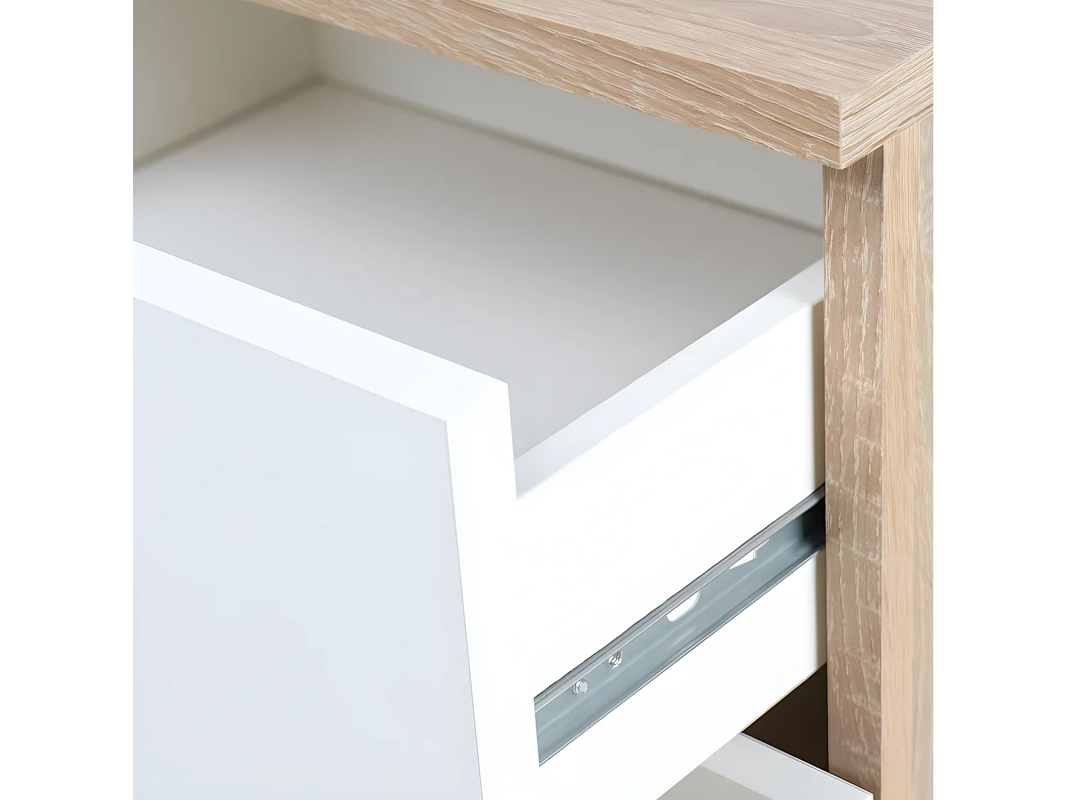 Mesita de noche Kamik Roble Nordico - Blanco