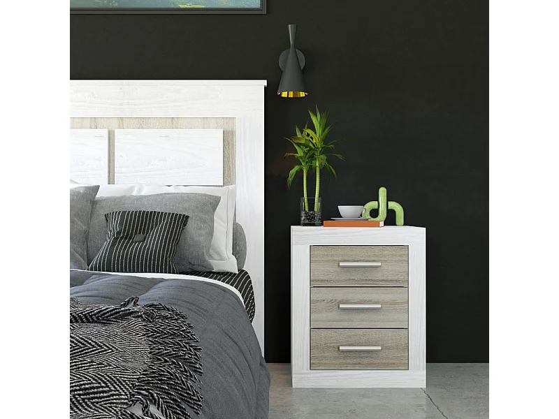 Mesita de noche Kira Andersen Pino - Gris