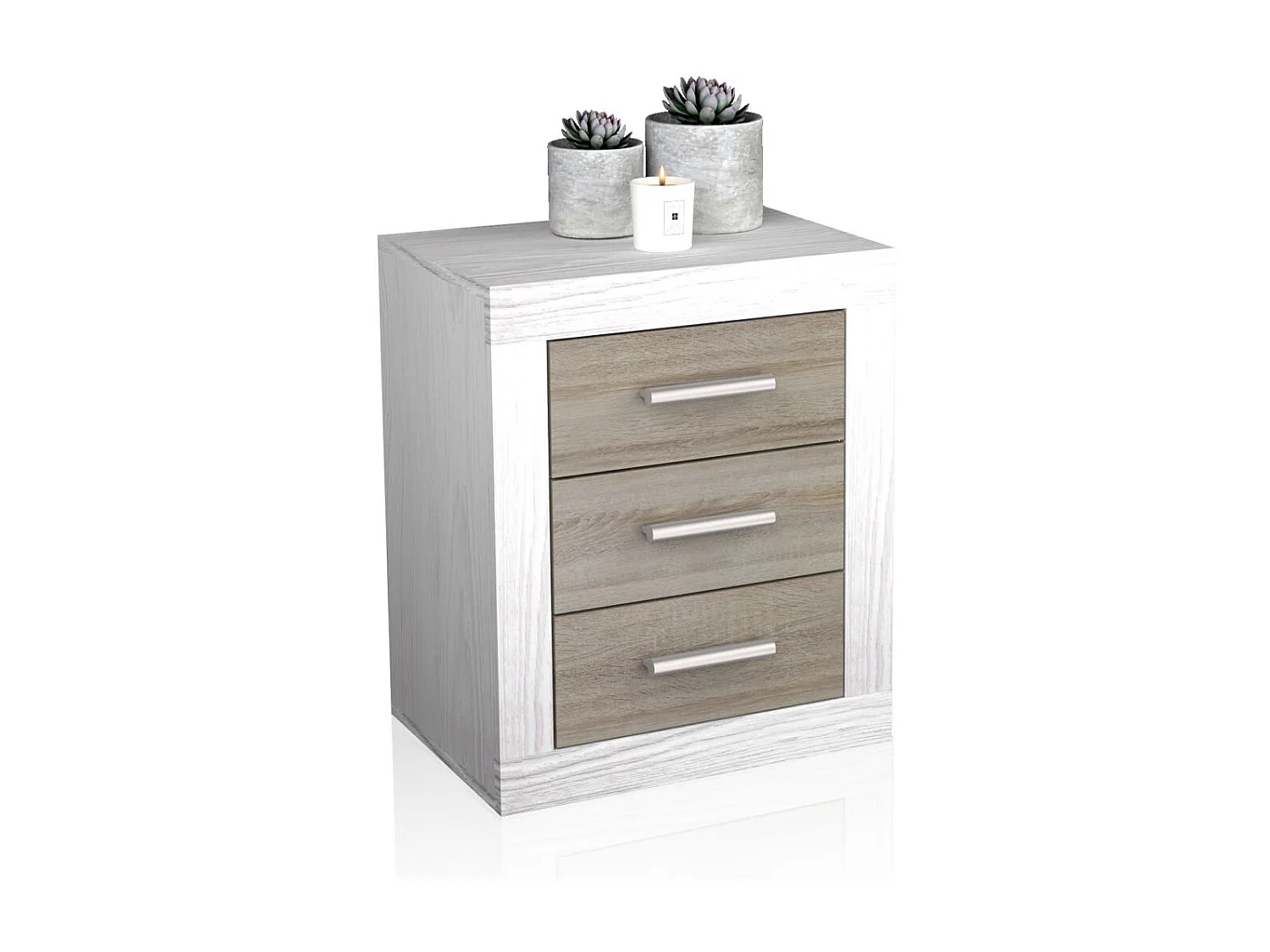 Mesita de noche Kira Andersen Pino - Gris