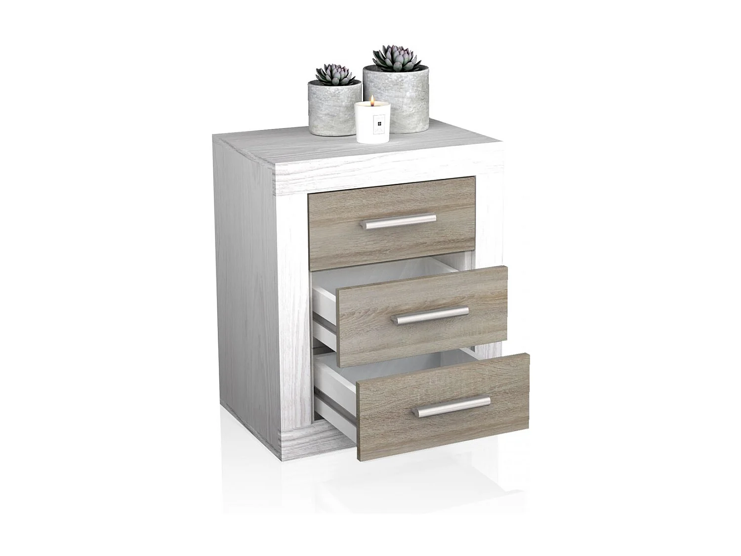 Mesita de noche Kira Andersen Pino - Gris