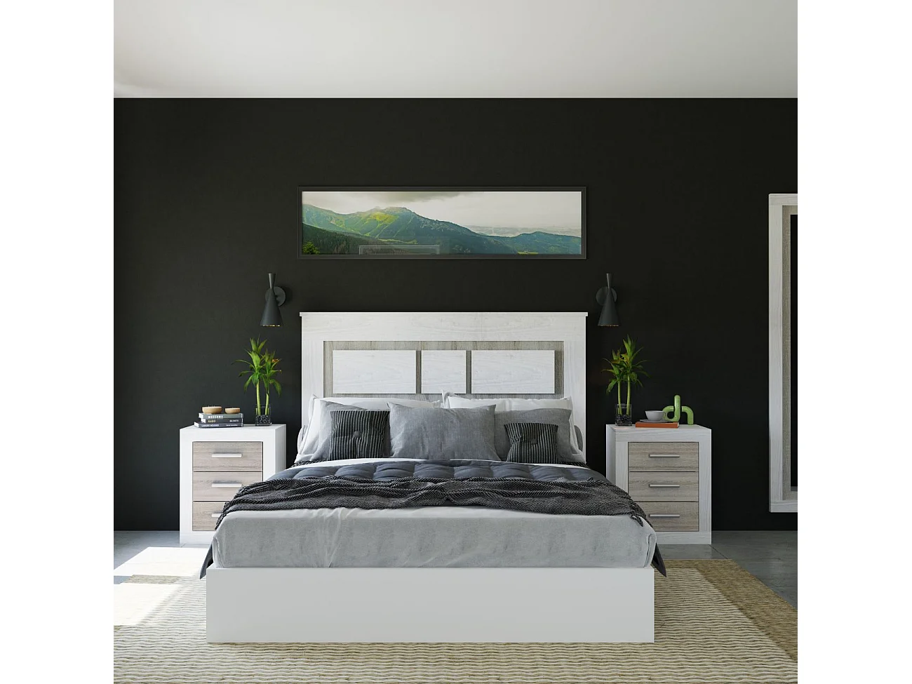 Mesita de noche Kira Andersen Pino - Gris