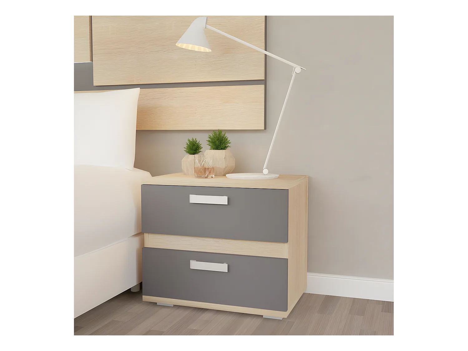 Mesita de noche Ataneq Cambria - Grafito